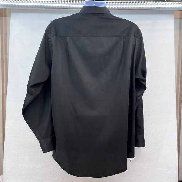 Geoffrey Beene sateen long sleeve dress shirt black mens sz Lg, 16-1/2, 34/35 - Picture 3 of 7